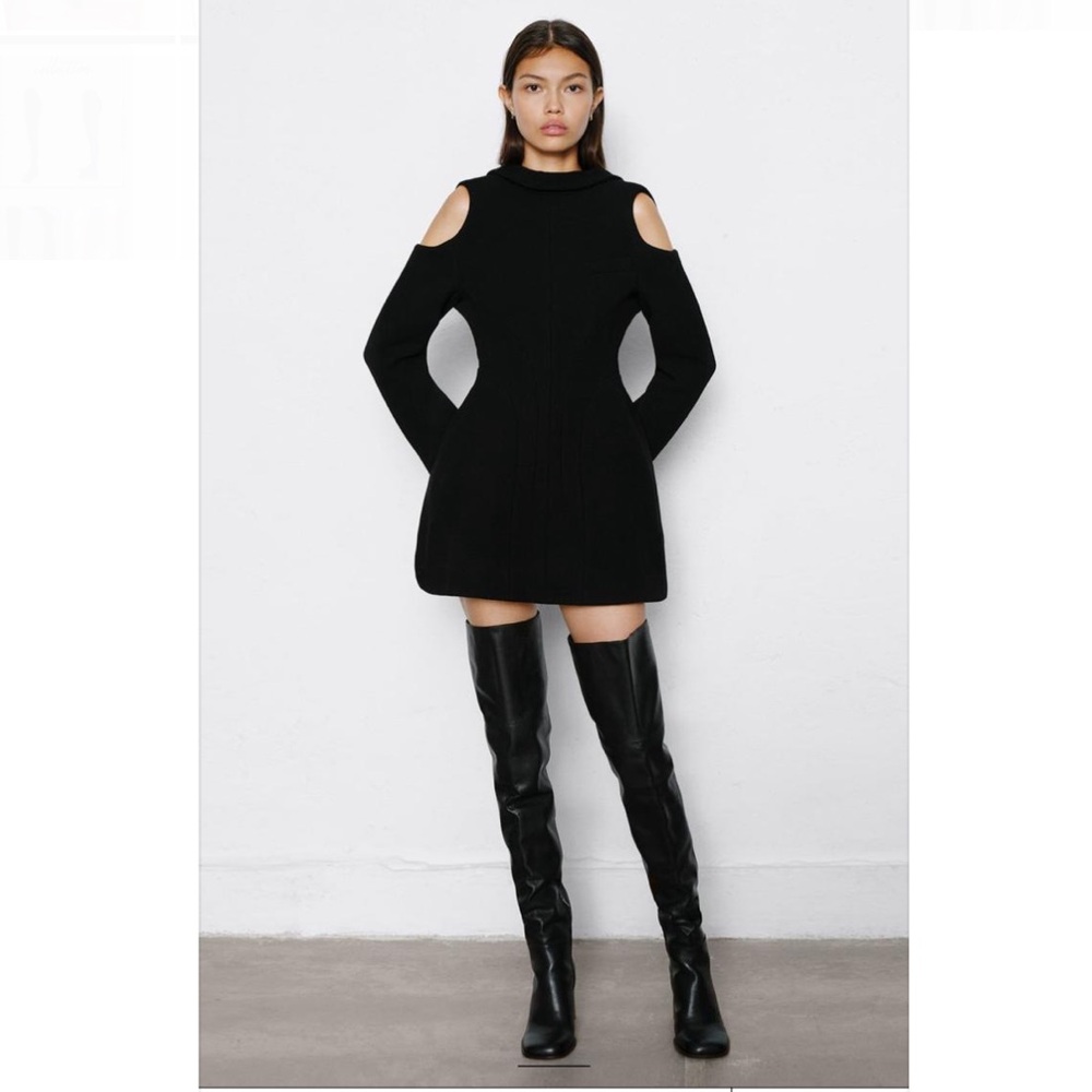 ABSOLUTELY NEW High-Heel Leather Over-the-Knee Boots - Black - Picture 2 of 7